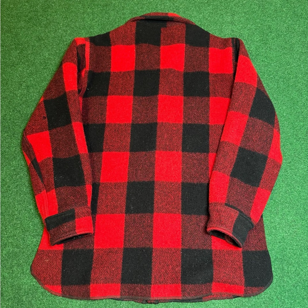 40s Woolrich Wool Red Flannel Button Up Shirt Rar… - image 3